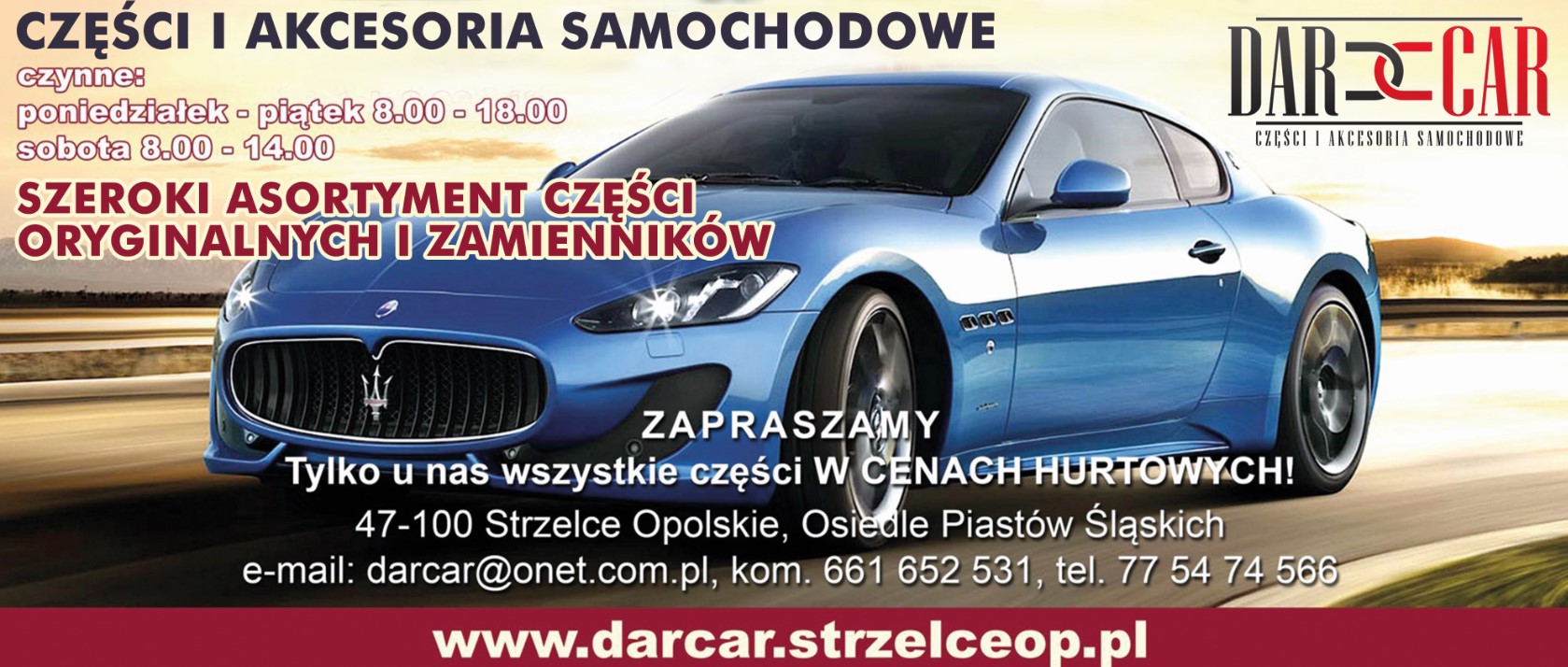 Firma Handlowo Usługowa DAR-CAR Dariusz Radzki - sprzedaż części samochodowych STRZELCE OPOLSKIE części używane do aut STRZELCE OPOLSKIE